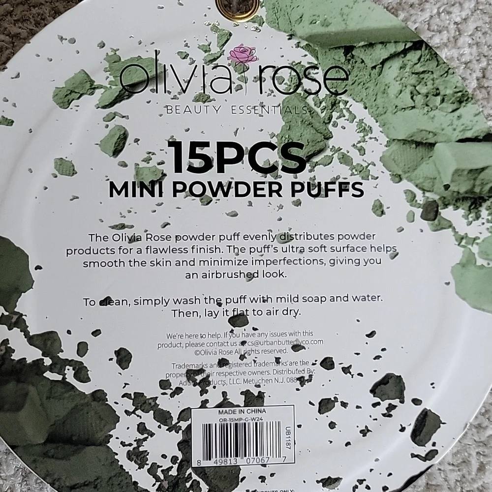 Olivia Rose Green Powder Puffs Set 15pcs